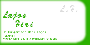 lajos hiri business card